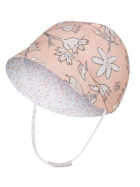 Millymook, Baby Bonnet Ellerslie, Peach Floral Bucket Hat,  0-12M